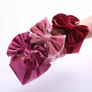Solid Velvet Baby Bow Headband - Winter Hair Accessory