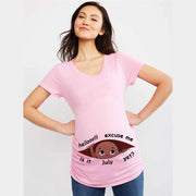 "Excuse Me Is It January Yet" Maternity T-Shirt – Funny Pregnancy Graphic Tee | Short Sleeve | 2 Colors | S–XXL