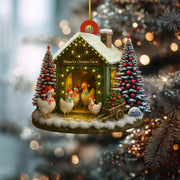 Personalized Chicken Farm Christmas Ornament