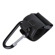 Universal Baby Stroller Hooks (2 Pcs), Premium Buggy Clips with Carabiner and Leather Strap, High Load Capacity Pram Organizer for Shopping and Diaper Bags