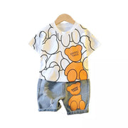 Cartoon T-Shirt Shorts Set: Trendy Toddler Outfit