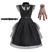 Girls Black Costume Dress – Layered Ruffles & Party Style