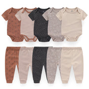 Cotton Baby Bodysuit & Pants Set – Cartoon Newborn Outfit
