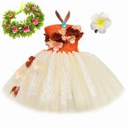 Girls Princess Tulle Dress – Cartoon Party Costume with Hairpin