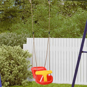 Baby Swing Seat with Adjustable Rope, Bold Red and Yellow Plastic Seat, Safety Harness, Indoor/Outdoor Use, and Max Load 25 kg (6–36 Months)