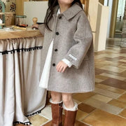 Girls Reversible Tweed Coat – Warm Autumn Jacket