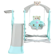 Toddler Swing and Slide Playset for Indoor and Outdoor Garden Climbing Frame for Toddlers Age 3-6, Green & Pink