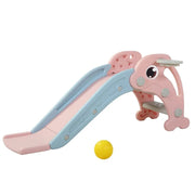 3-in-1 Dolphin-Themed Toddler Slide Set – Slide, Climber & Basketball Hoop for Indoor & Outdoor Play Ages 1–4