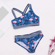 Flamingo Print Girls Bikini Set