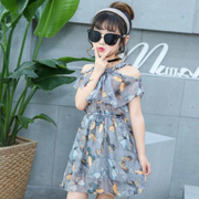 Butterfly Print Design Cold Shoulder Girl Summer Dress