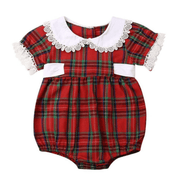 Girl Plaid Romper and Dress Siblings Matching Outfit