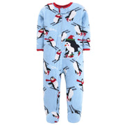 Husky Toon Design Long Sleeve Microfleece Jumpsuit