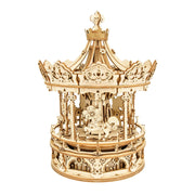 3D Wooden Puzzle | Romantic Carousel Mechanical Music Box | Gift for Your Children