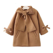 Oversized Bow Woolen Coat
