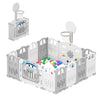 14-Panel Foldable Baby Playpen with Car-Themed Activity Center