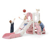 6-in-1 Toddler Slide Playset with Basketball Hoop – Non-Slip Steps, Storage & Indoor Outdoor Play for Ages 1–5