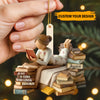 Personalized Book Lover Girl Wooden Ornament – Custom Name Reading Ornament | Just a Girl Who Loves Books Gift
