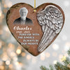 Custom Memorial Acrylic Heart Ornament with Angel Wing & Photo