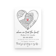 Personalized Heart Map Anniversary Poster