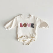 LOVE Embroidery Romper - Cream Color for Babies