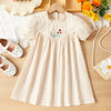 Girls' Embroidered Floral Princess Dress: Casual Fashion