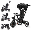 6-in-1 Baby Tricycle, Folding Kids Trike with Adjustable Parent Handle, Safety Harness, Wheel Brakes, and Removable Canopy – Ideal for 10 Months to 5 Years