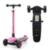 Kids 3-Wheel Kick Scooter with 4-Level Adjustable Handlebar, LED Light-Up Wheels & Wide Deck, Lean-to-Steer, and Rear Brake (Ages 3–10)