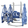 Blue PE Material 3 in 1 Children Slide Swing Basketball Stand Set, Suitable for 3-6 Years Old Children, Outdoor and Indoor Slide