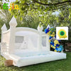 15 FT Commercial Grade White Bounce House with Slide and Ball Pit, Heavy-Duty PVC Inflatable Castle for Weddings, Birthdays, and Party Decorations (Max Load 440 lbs)