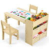 Wooden Kids Art Table and Chair Set with Storage