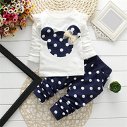 Bow Dot T-shirt Set: Fashionable Tracksuit for Baby Girls