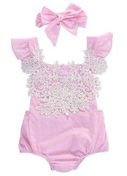 Flower Lace Pink Romper