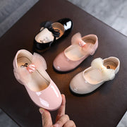 Lace Bowtie Design Baby Girls Fashion Leather Flats Shoes