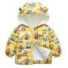 Excavator Toon Pattern Hooded Parka Jacket