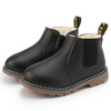Side Zipper Non Slip Rubber Sole Kids Leather Winter Shoes
