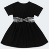 Geometric Design Hollow Waist Girls Sporty Casual Dress