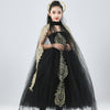 Black Lace Dress With Gauze Shawl