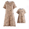 Mother Daughter  Matching Dress Leopard Pattern
