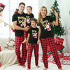 Family Matching Pajamas Set Short Sleeve Tops And Long Pants