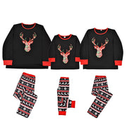 Family  Matching Pajamas Set Elk Pattern Mom Dad Kids