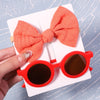 Cute Summer Sunglasses and Bow Set for Babies